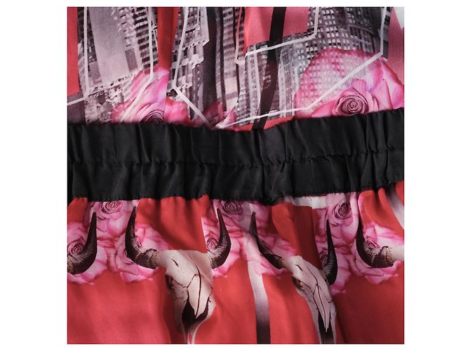 Autre Marque Set Camicia in Seta Stampata e Gonna Maxi John Richmond Rosa Multicolore - vista 9
