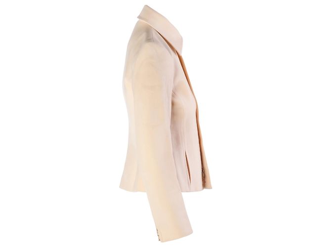 Autre Marque John Bartlett Ivory Virgin Wool Zip Jacket Cream - view 2