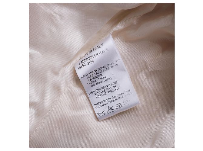 Autre Marque John Bartlett Ivory Virgin Wool Zip Jacket Cream - view 8