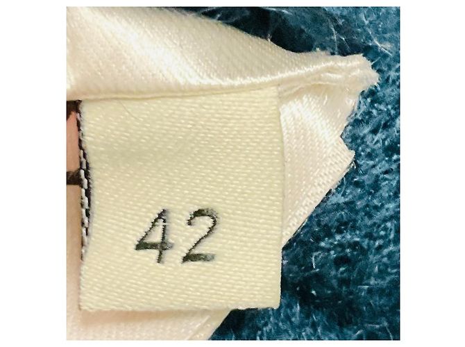 Fendi Rollkragenpullover aus Mohair- und Wollstrick in Dunkelblau-Grün mit FF Zucca Logo-Muster - Ansicht 5