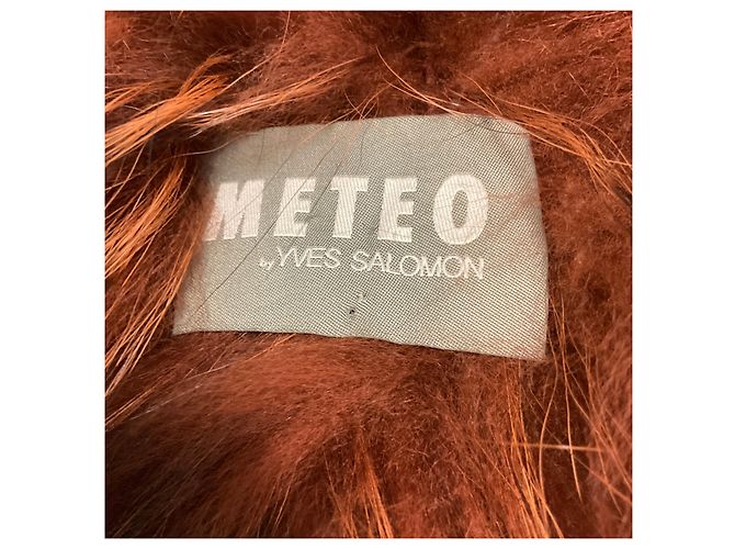 Chaleco de piel de mapache con capucha Meteo by Yves Salomon Burnt Orange - vista 4
