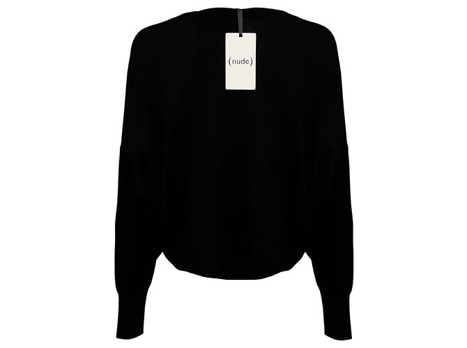 Autre Marque Strickpullover mit Rundhalsausschnitt Nude Black Schwarz - Ansicht 3