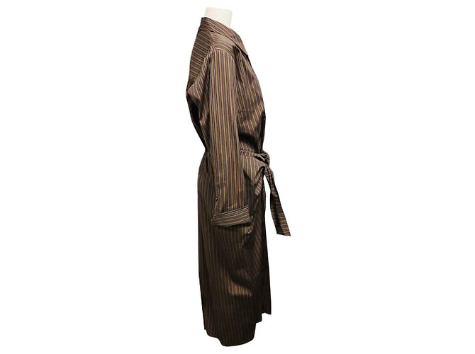 Abito camicia midi a maniche lunghe a righe Mila marrone multicolore A.L.C. - vista 2