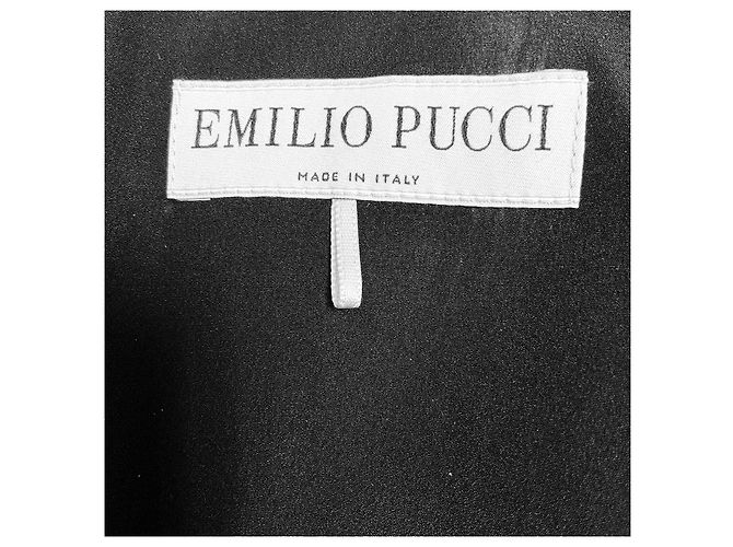 Abito in crepe a maniche lunghe Emilio Pucci Nero / Beige Multi con stampa Pucci e dettaglio stringato - vista 4