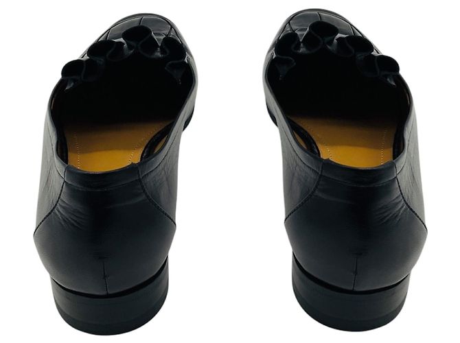 The Row Black Adam Pleated Leather Loafers / Flats Nero - vista 6