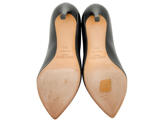 Décolleté Jimmy Choo in pelle nera con scollo a V Nero - vista 7