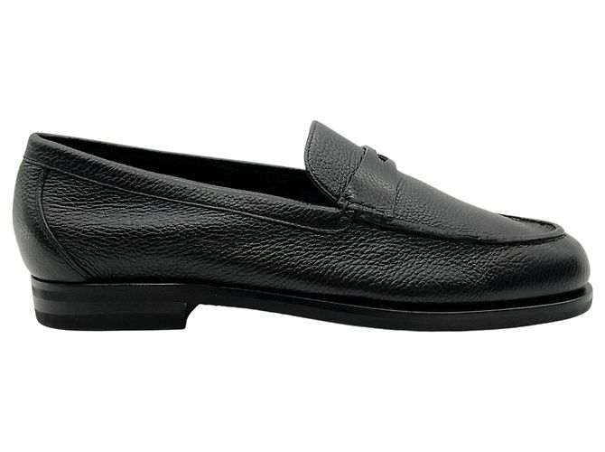Mocassini Santoni in pelle martellata nera Nero - vista 2