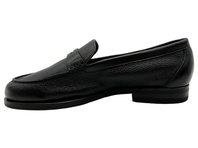 Mocassini Santoni in pelle martellata nera Nero - vista 3