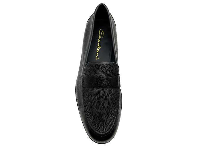 Mocassini Santoni in pelle martellata nera Nero - vista 4