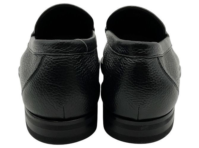 Mocassini Santoni in pelle martellata nera Nero - vista 5