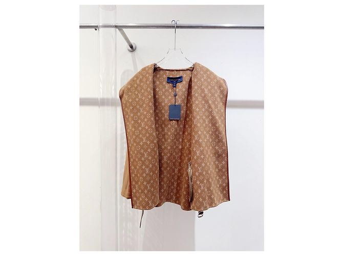 Cappotto Louis Vuitton Monogram in lana color cammello Taglia 44 Multicolore - vista 2