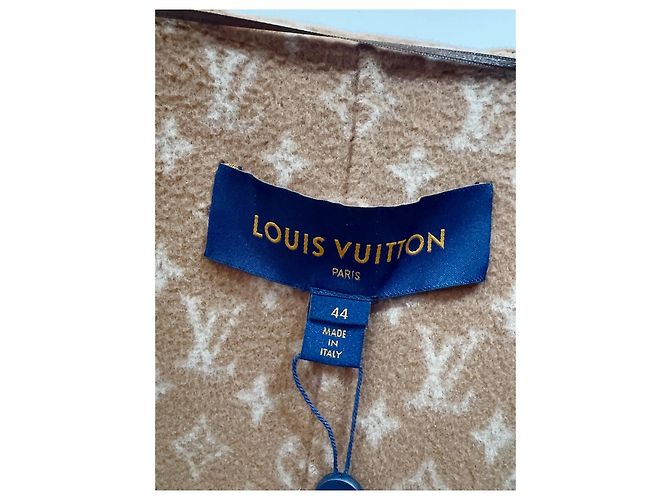 Cappotto Louis Vuitton Monogram in lana color cammello Taglia 44 Multicolore - vista 3