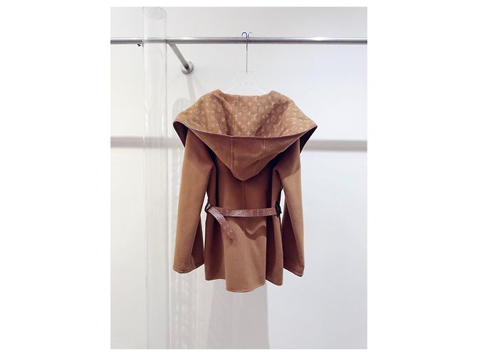 Cappotto Louis Vuitton Monogram in lana color cammello Taglia 44 Multicolore - vista 4