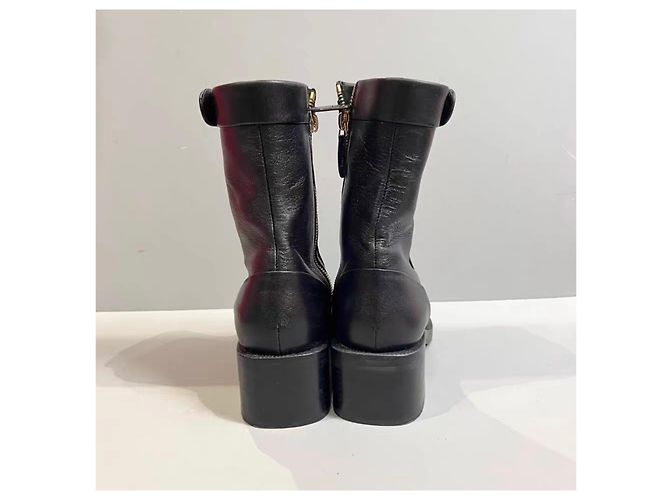 Botas Chanel de cuero negro talla 36 - vista 3