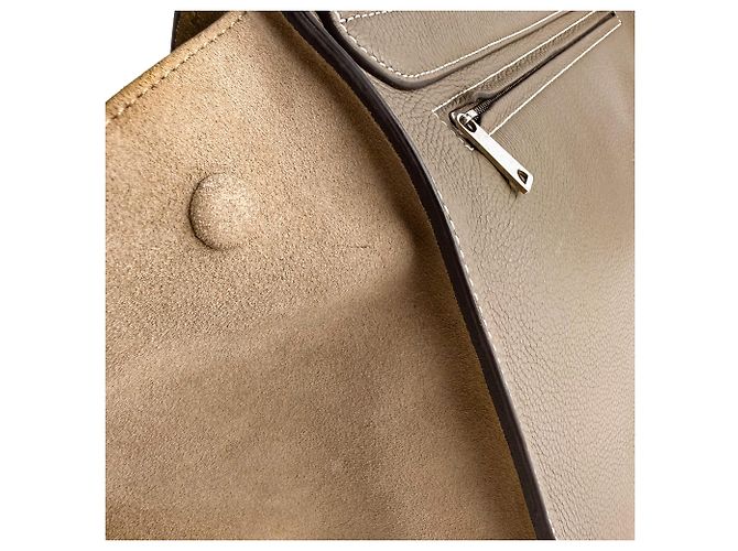 Céline Trapeze Large Lederhandtasche mit Tragegriff Beige - Ansicht 11