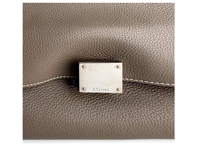 Céline Trapeze Large Lederhandtasche mit Tragegriff Beige - Ansicht 13