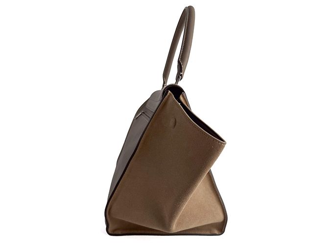Céline Trapeze Large Lederhandtasche mit Tragegriff Beige - Ansicht 2