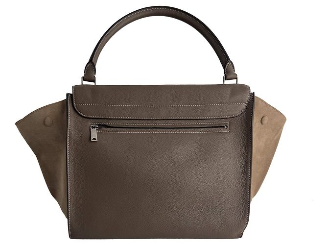 Céline Trapeze Large Lederhandtasche mit Tragegriff Beige - Ansicht 3