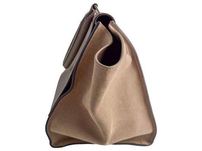Céline Trapeze Large Lederhandtasche mit Tragegriff Beige - Ansicht 5