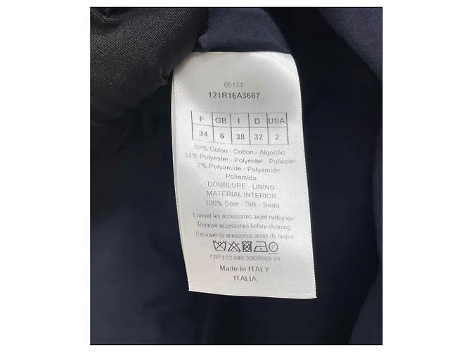 Autre Marque Vestido Dior azul marino de algodón - vista 4