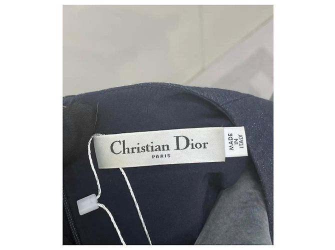 Autre Marque Vestido Dior azul marino de algodón - vista 5