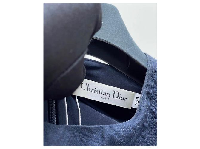 Autre Marque Vestido Dior azul marino de algodón - vista 6