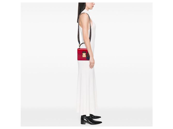 Borsa Satchel Louis Vuitton Monogram Vernis Spring Street Rossa Rosso - vista 6
