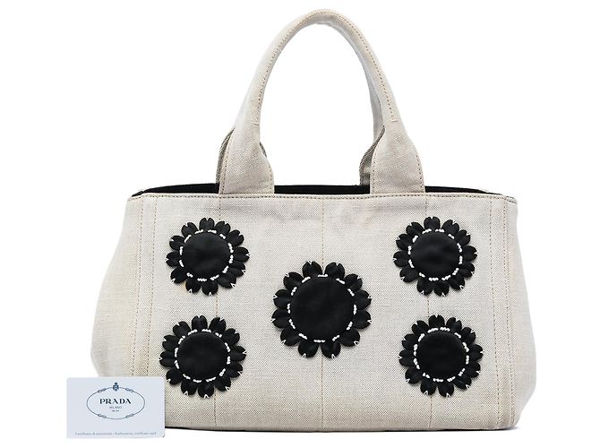 Borsa Tote Prada in tela Canapa Mistolino marrone - vista 7