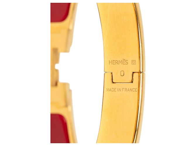 Bracciale Clic H PM stretto in smalto rosso Hermès - vista 5