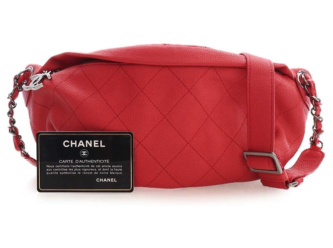 Borsa da vita Chanel Quilted Caviar Zip and Carry rossa Rosso - vista 15