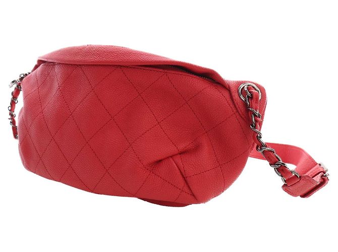 Borsa da vita Chanel Quilted Caviar Zip and Carry rossa Rosso - vista 2