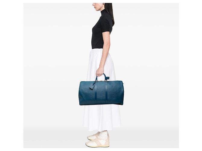 Borsa da viaggio Louis Vuitton Epi Keepall 55 Blu - vista 8