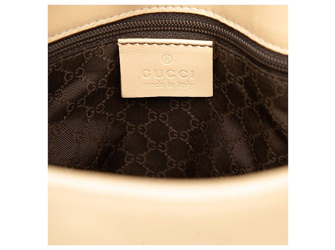Borsa a tracolla Gucci in pelle di vitello beige - vista 5