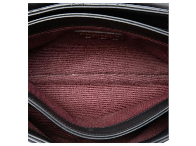 Borsa a Tracolla Chanel Medium Quilted Calfskin Soft Elegance Flap Nera Nero - vista 4