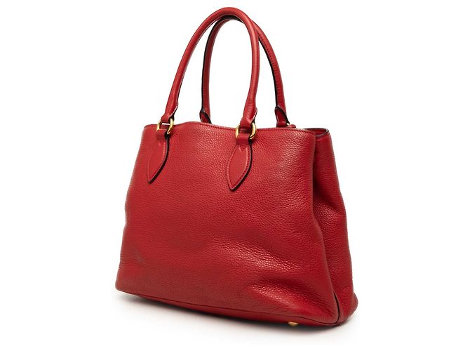 Borsa Tote Satchel aperta convertibile Prada Vitello Daino rossa Rosso - vista 2