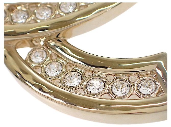 Spilla Chanel CC placcata oro con strass D'oro - vista 10