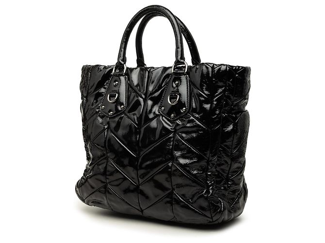 Tote Sac cabas convertible Prada Impuntu Vernice noir - vue 2