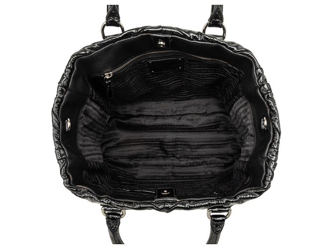 Tote Sac cabas convertible Prada Impuntu Vernice noir - vue 4