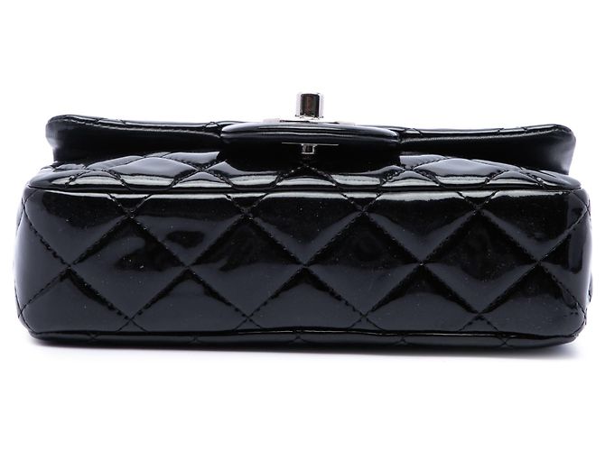 Borsa a tracolla Chanel Extra Mini Rectangular Classic Patent Single Flap Nera Nero - vista 3