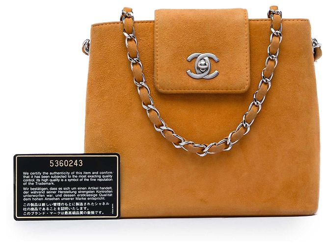 Borsa Chanel CC in camoscio marrone - vista 6