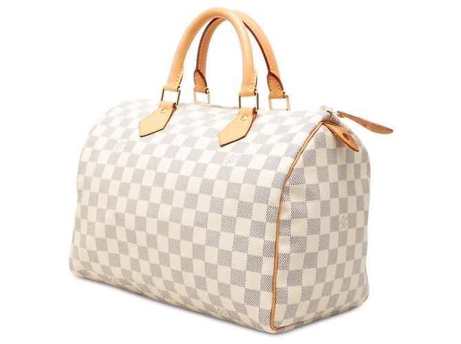 Borsa Boston Louis Vuitton Speedy 30 Damier Azur Bianca Bianco - vista 2