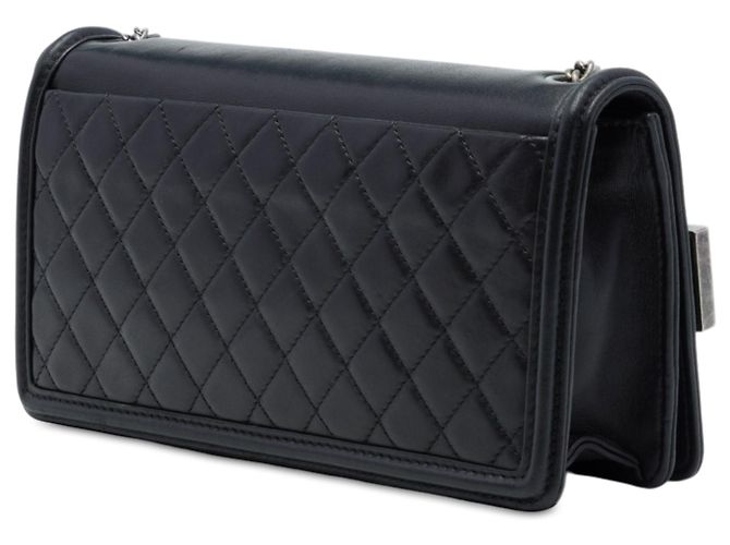 Borsa a tracolla Chanel Boy Brick Horizontal Flap in pelle d'agnello e acrilico nera Nero - vista 2
