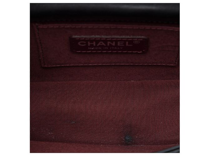 Borsa a tracolla Chanel Boy Brick Horizontal Flap in pelle d'agnello e acrilico nera Nero - vista 4