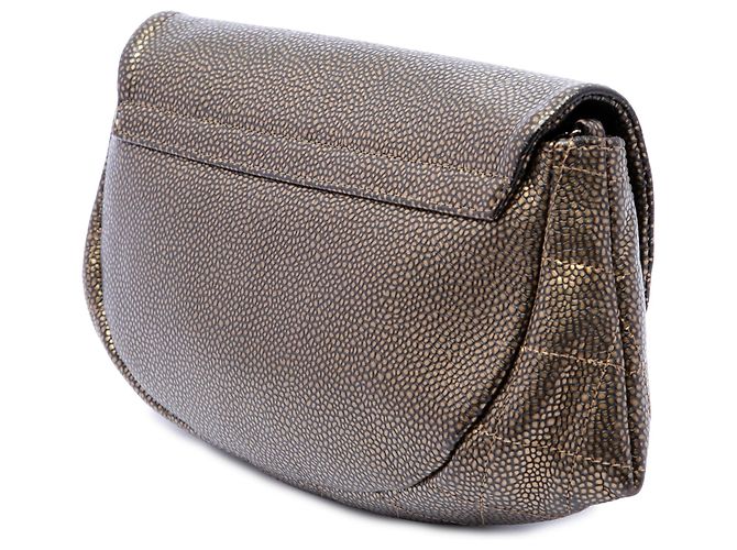 Borsa crossbody Chanel CC Metallic Caviar Half Moon Wallet on Chain dorata D'oro - vista 2