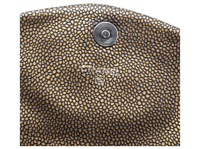 Borsa crossbody Chanel CC Metallic Caviar Half Moon Wallet on Chain dorata D'oro - vista 5