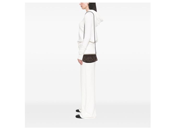 Borsa crossbody Chanel CC Metallic Caviar Half Moon Wallet on Chain dorata D'oro - vista 6