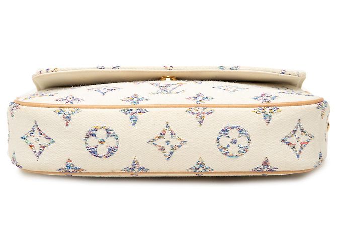 Borsa Ivy Wallet on Chain in jacquard monogram Louis Vuitton bianca Bianco - vista 3