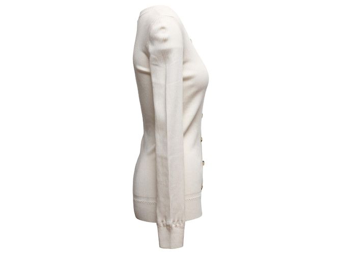 Gucci gerippter Cardigan Weiß Größe US M - Ansicht 2