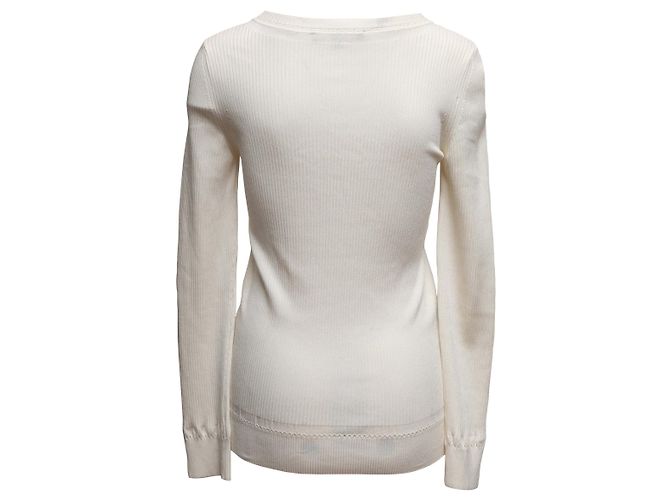 Gucci gerippter Cardigan Weiß Größe US M - Ansicht 3