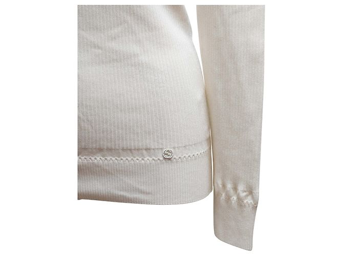 Gucci gerippter Cardigan Weiß Größe US M - Ansicht 6